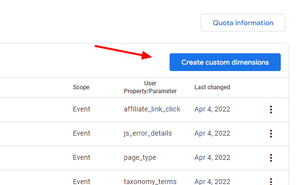 google analytics registering custom definitions step 4
