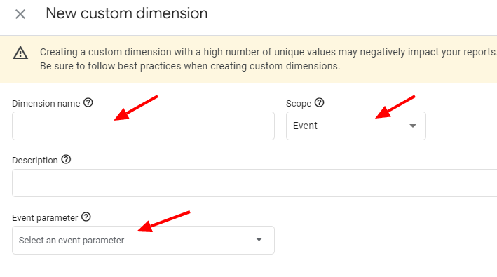 google analytics registering custom definitions step 5