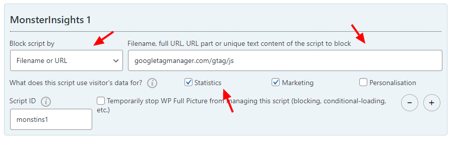 what fields to update in scripts manager