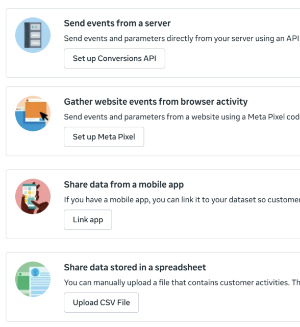 meta events manager setup overview options