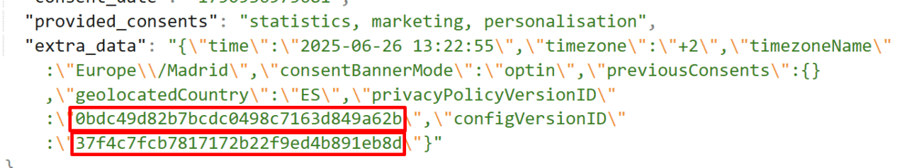 How to find visitors consents stored in emails 3 consent id in banner 3