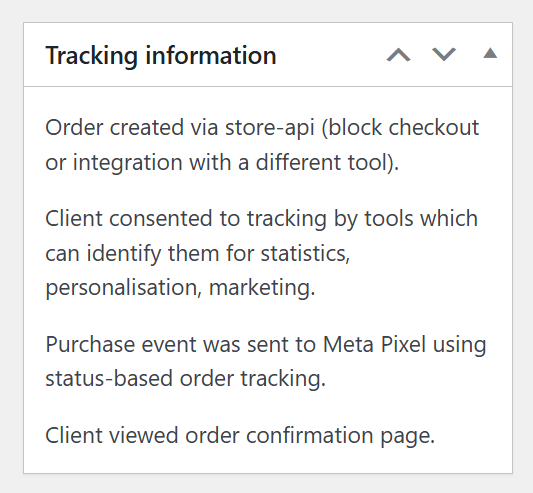 How to understand information in the WooCommerce "Tracking information" box 1 woo order meta box 2