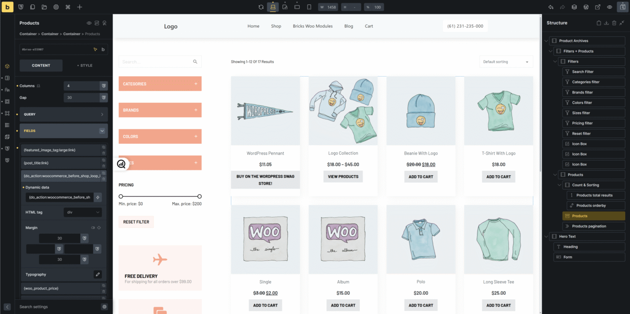 bricks builder archive module edit