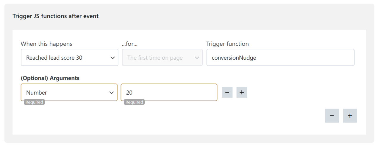 reactions js trigger